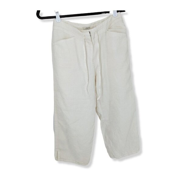 J Jill Linen Pants Drawstring Women's 6 Petite 6P Cropped Lined MEAS 27 X 21.5 - Picture 1 of 9